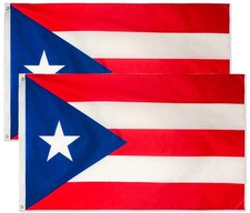 DANF 2 Pack Puerto Rico Flag 3x5 Foot Polyester Puerto Rican National Flags P...