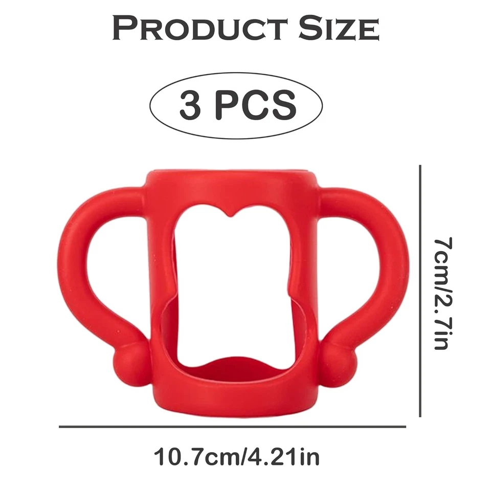 3 Stück Babyflaschen Griffe,Babyflaschen Griffe Silikon,Fütterung Flaschengriff, - Bild 2 von 2