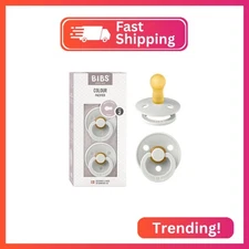 BIBS Pacifiers Colour Collection | Natural Rubber Baby Pacifier | Set of 2 BPA-F