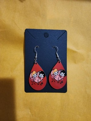 I Love Lucy Wooden Teardrop Earrings with Hypoallergenic Hooks