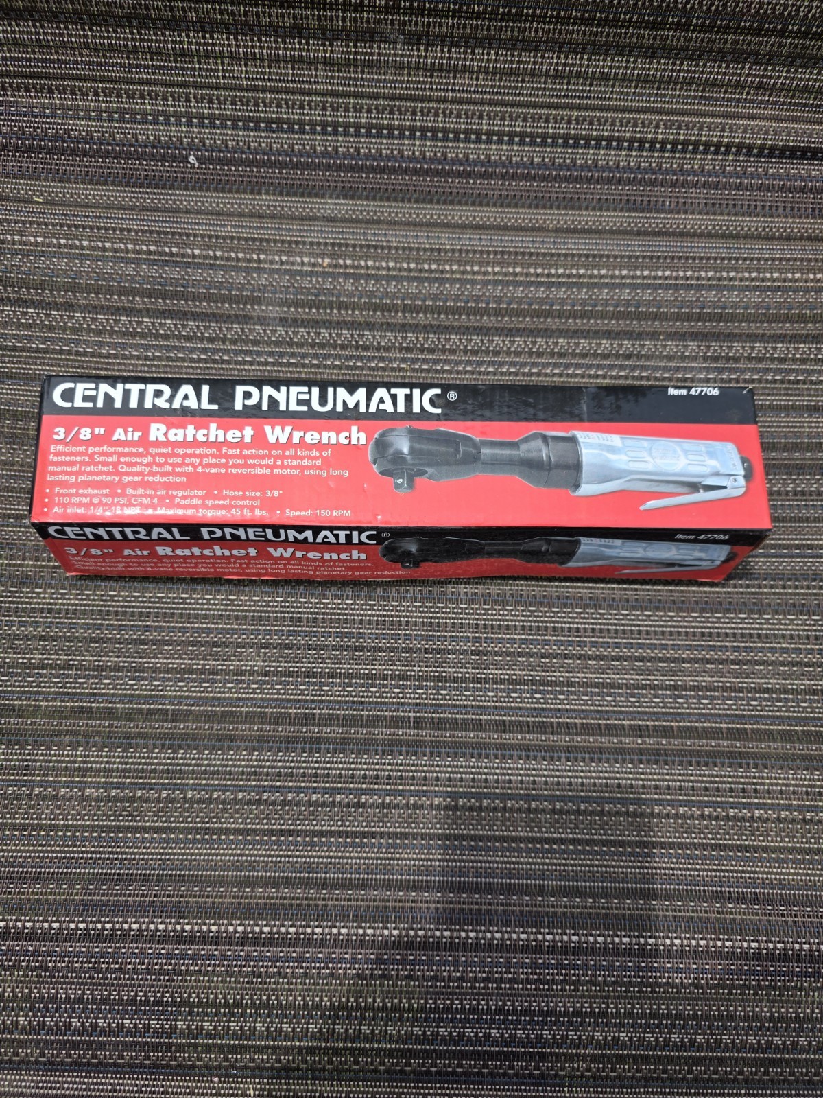 NEW Central Pneumatic 3/8&rdquo; Air Ratchet Wrench #47706 NIB 1