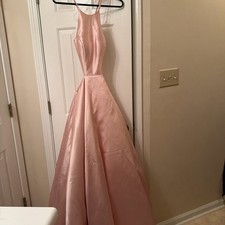 Alyce Paris French Pink Long Ballgown Prom Dress High Neck Size 000 45983