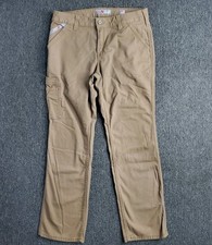 Ariat FR Work Pants Womens 31S Kahki Duralight Stretch Canvas Straight Mid Rise