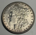 AU 1886-P Morgan Silver Dollar (lt cleaning), U.S. $1 Coin Almost Uncirculated