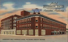 Anniston, Alabama AL Hotel Jefferson Davis Teich 1953 Linen Vintage Postcard