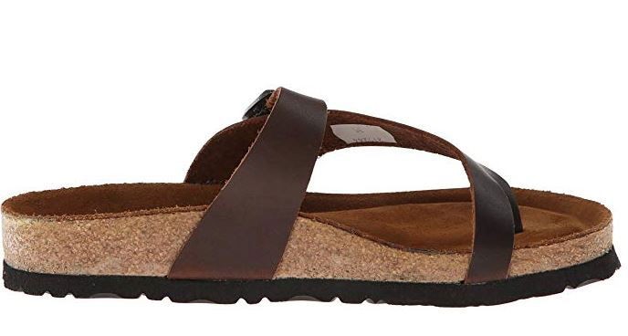 Naot Leather Toe-Loop Slide Sandals Tahoe Buffalo Leather