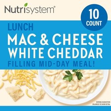Nutrisystem White Cheddar Mac and Cheese Packaged Meal, 10g Protein, 10 Count