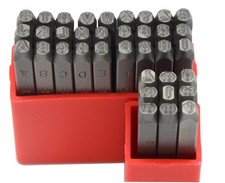 36pcs Heavy Duty Steel Stamp Uppercase Letters and Number 1/8 3mm Hand Stampi...