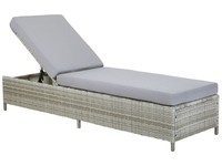 Rattanliege Gartenliege Loungeliege Relaxliege Terrassenliege Grau Turin Ii