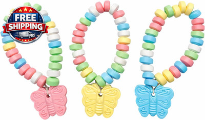 Butterfly Candy Bracelets Bulk 24 Pack   Butterflies Shaped Suckers Individually