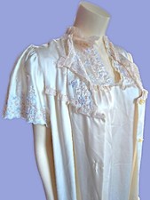 vintage peignoir set Bert Yellen For Iris Lingerie Nightgown Robe Ivory...
