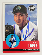 ALBIE LOPEZ Signed 2001 Upper Deck Vintage #41 Tampa Bay Devil Rays Card AUTO