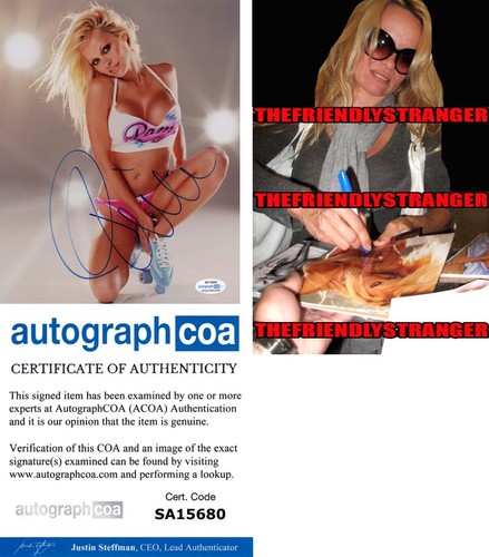 Pamela Anderson signed 8x10 Photo PROOF b BAYWATCH Hot SEXY Fuller Sig ACOA COA