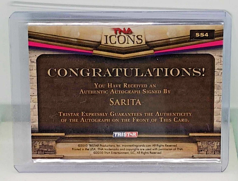 2010 TRISTAR TNA Icons Sugar & Spice Sarita Autograph #SS4 - Image 2 of 2