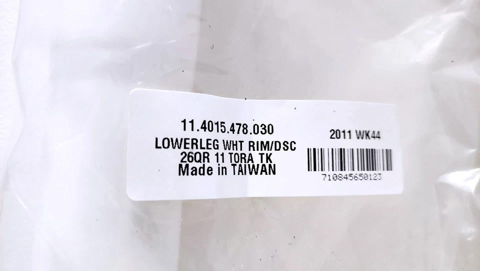 NEW Rock Shox Lower Leg White 26 Qr Tora TK Slide & Seals 11.4015.478.030 - Image 2 of 4