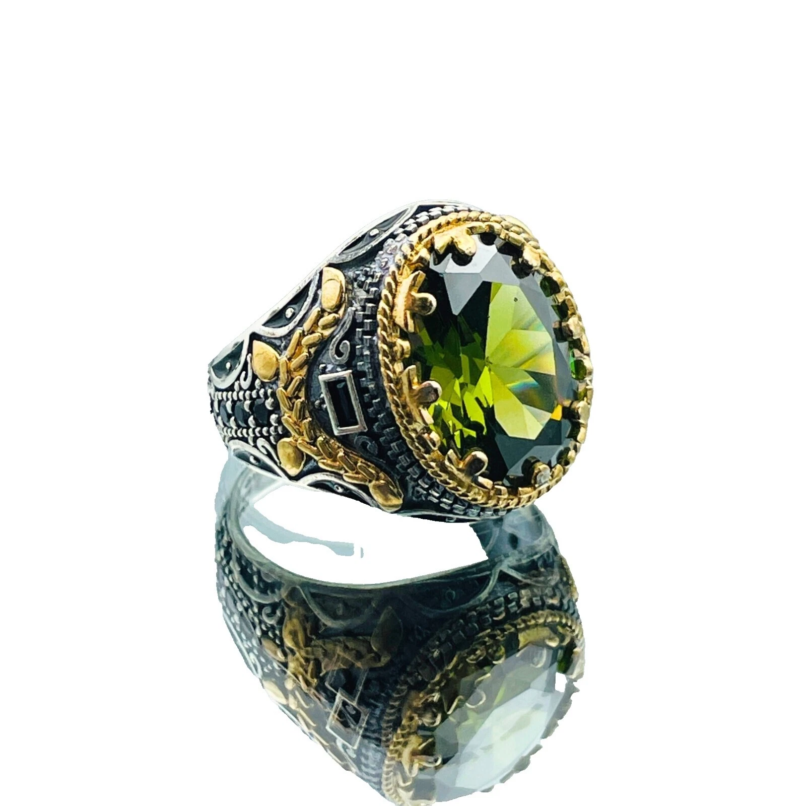 Peridoto Anillos de banda para De hombre