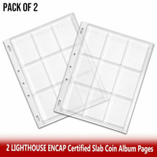 New  Certified Coin Pages Encap Graded Slab Album 2 Sheets NGC PCGS LJ USA