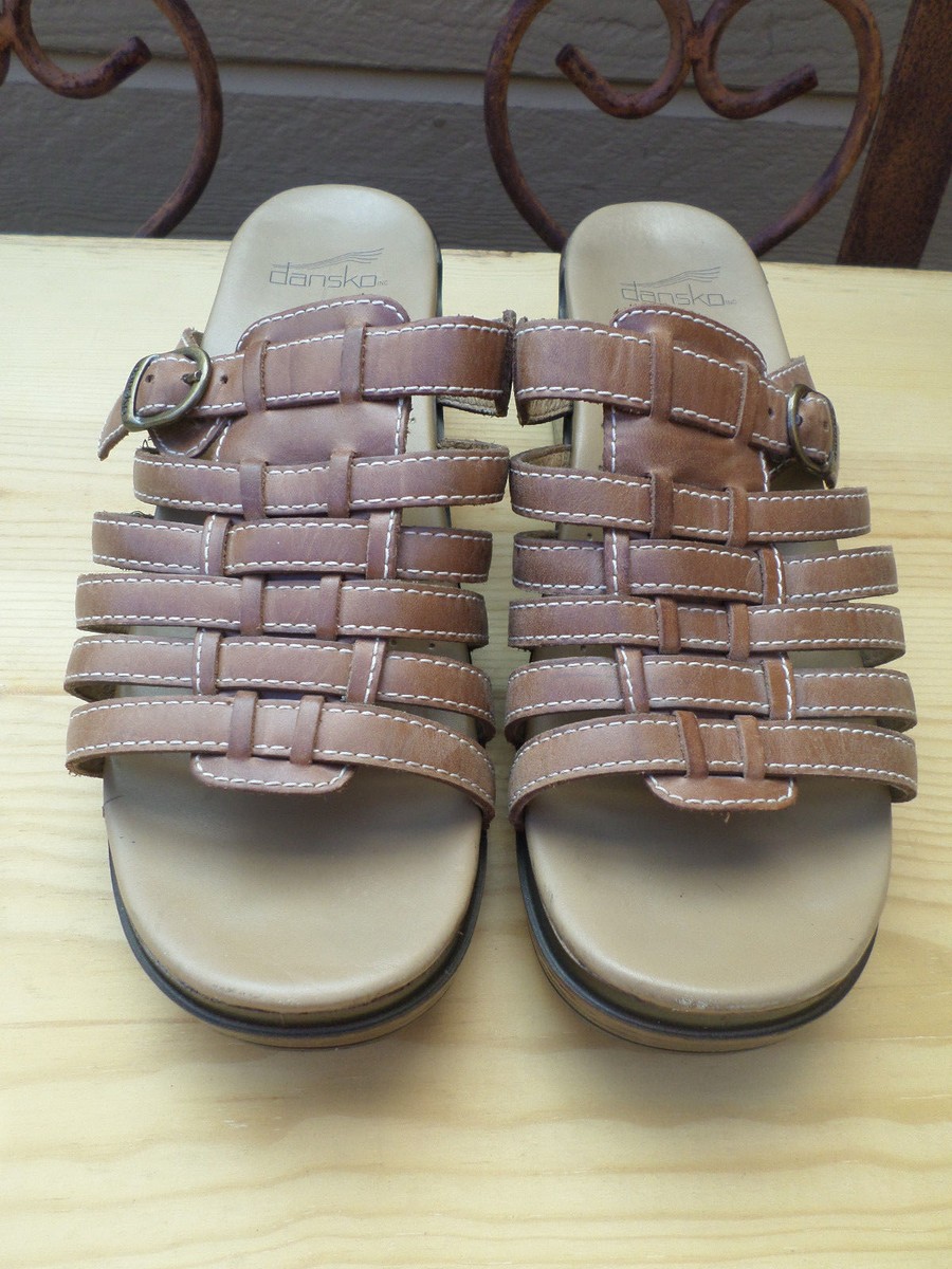 Dansko Brown Leather Slide Sandals Women's (eur 40)