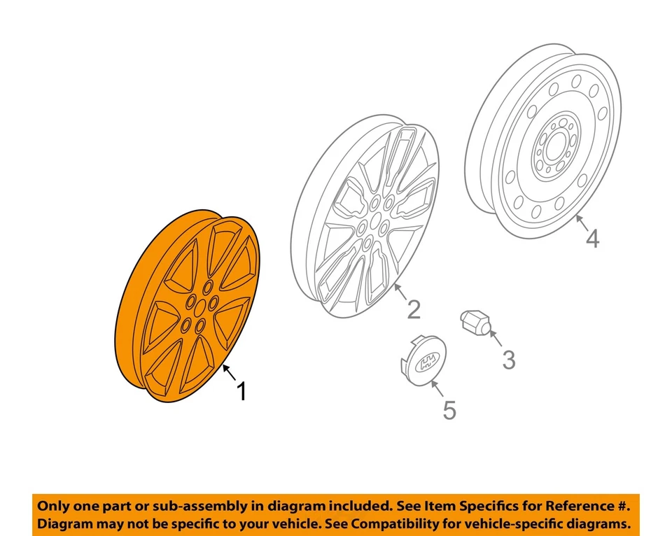 Used Wheel fits: 2014 Kia Sorento 17x7 alloy w/TPMS Grade A - Image 3 of 4