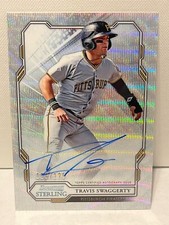 2019 Bowman Sterling Prospect Wave Refractor Auto Travis Swaggerty 123/125!