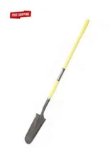 Narrow Digging Shovel Drain Transplanting Spade   Long Fiberglass Handle