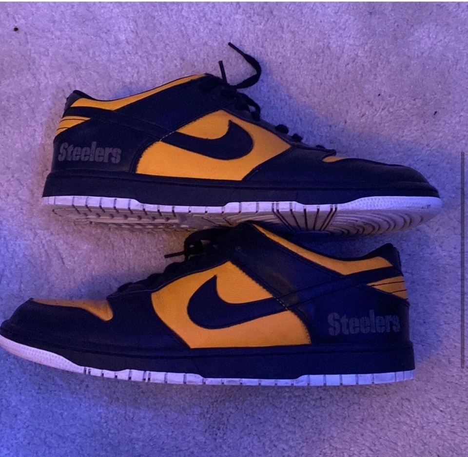 Steelers Nike Dunks Raro NFL Nike Id Steelers Dunks 1/1 Foto 3 de 4