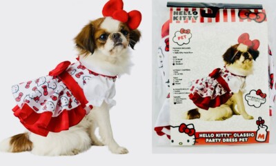Hello Kitty Classic Pet Party Dress, Medium~NWT