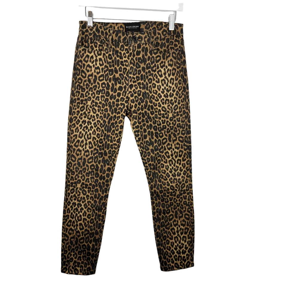 Pantalones al tobillo Black Orchid Los Angeles Carmen con estampado de animales de guepardo talla 27 Foto 4 de 4