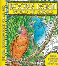 ANIMALS COLOURING BOOK DOODLE DESIGN - ADVANCED COLOURING - NEW SOFTCOVER