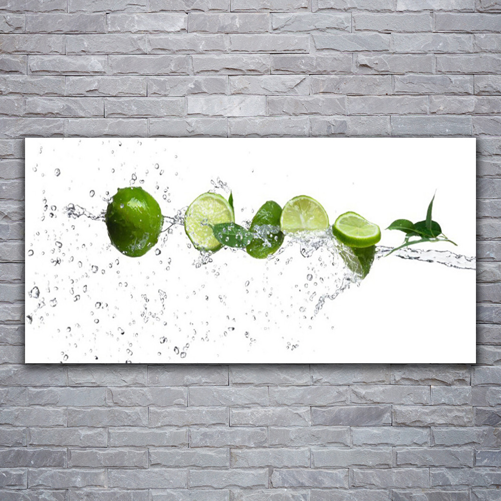 Tableau image impression cuisine 120x60 cm en toile premium motif agrumes