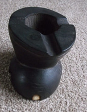 Vintage Black Ceylon Hardwood Elephants Foot Ashtray with 2 Toe Nails. 7cm long