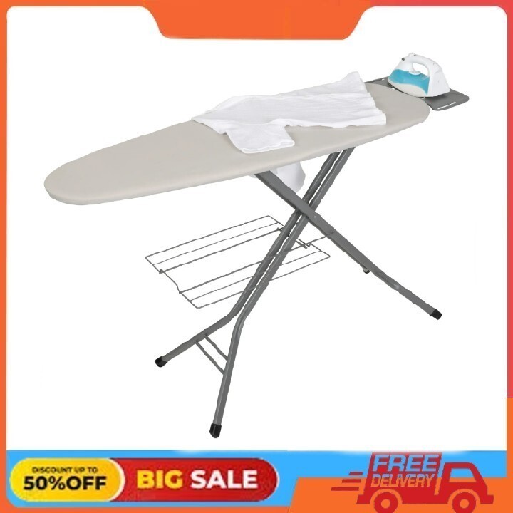 Better Homes & Gardens Gray Wide Top Freestanding Ironing Board with Sturdy Frame-image