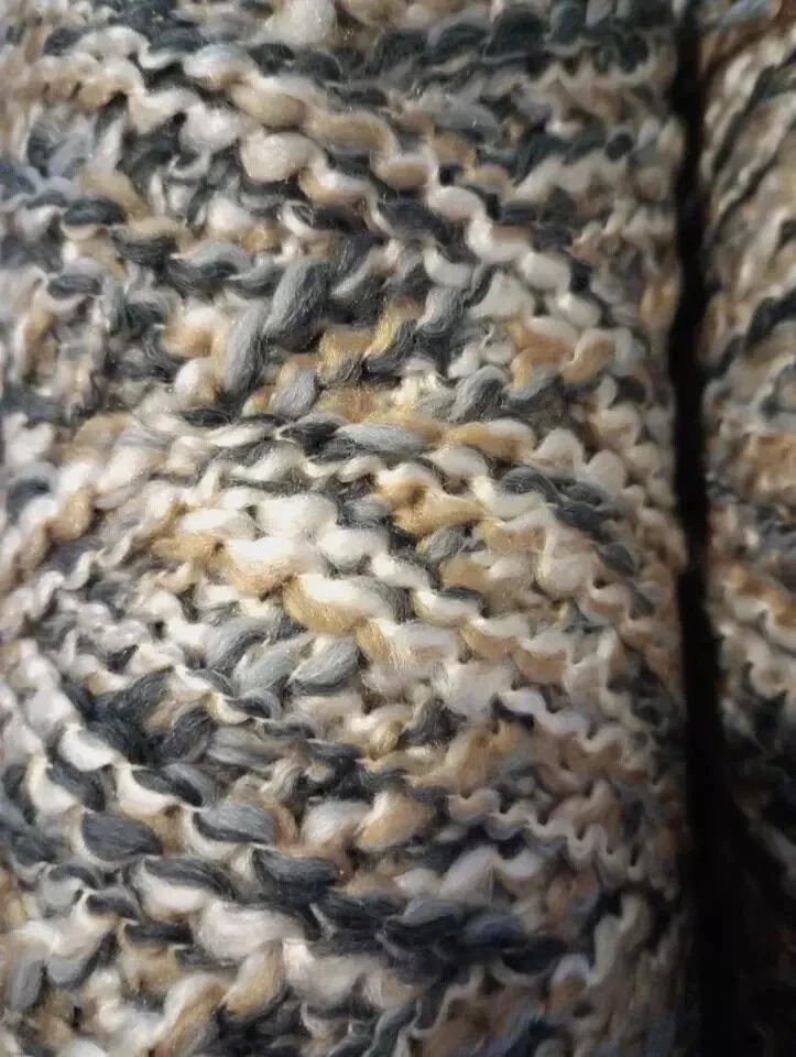 crochet yarn bulky lion Brand homespun #5 shaker lot skein brown crème gray new - Image 3 of 3