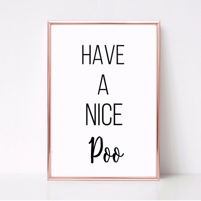 Have A Nice Poo Bild Druck WC Bad lustiges Zitat A4 ungerahmt