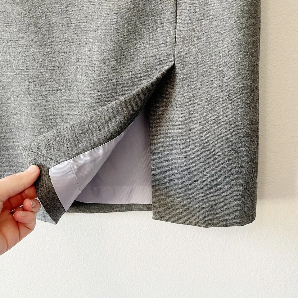 Saia lápis lã falconnable cinza claro tamanho 2 roupa de trabalho profissional - Imagem 4 de 4