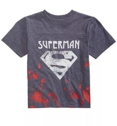 TODDLER BOYS SUPERMAN SPLATTER GRAPHIC T SHIRT. UK SIZE 2 YEARS