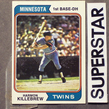 HARMON KILLEBREW 1974 Topps #400 Minnesota Twins 1B-DH  Fine condition no crease