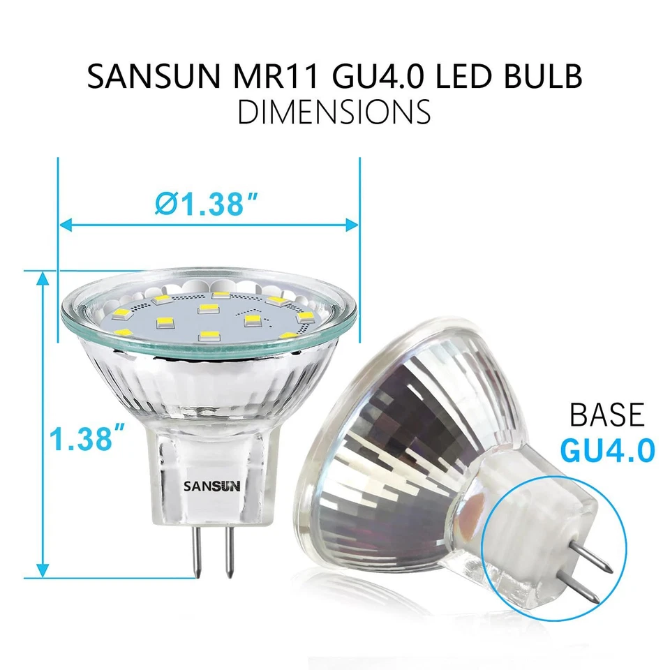 3W MR11 LED Landscape Light Bulbs Low Voltage 12V 20W Halogen for Outdoor Lan... - Image 2 of 4