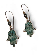Fashion Vintage Boho Style Dangle Drop Hamsa Hand Earrings For Women