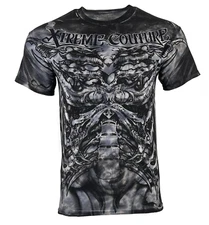 Xtreme Couture By Affliction Men's T-Shirt BIOMECHANICAL Grey Biker S-5XL