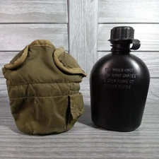 US Military OD CANTEEN with Lid /Cap and Cover • 1 Quart