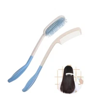 Fanwer Long Reach Handled Comb and Hair Brush Set for The Elderly And Disabled