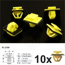 10x Clips For Hyundai Sill Body Side Moulding Trim Clip Yellow Plastic w- Washer