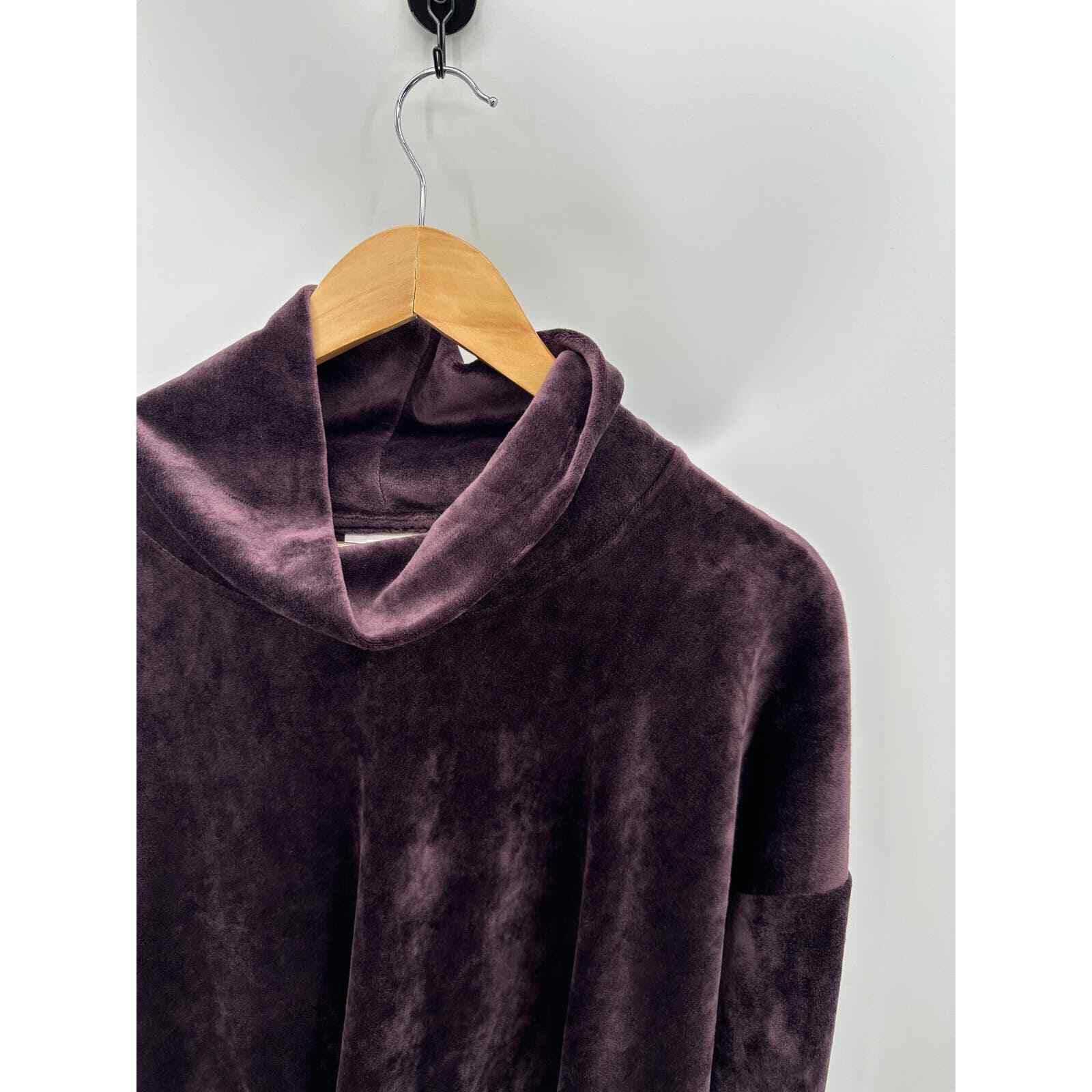 J. Jill Top Women LARGE Purple Velour Long Sleeve… - image 4