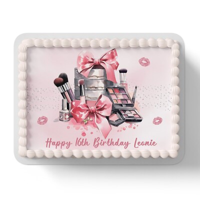 Pamper Makeup Cosmetic Edible Icing Cake Topper