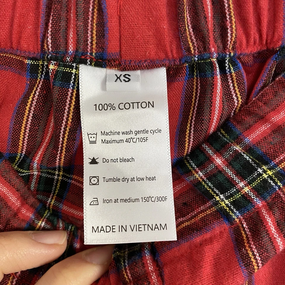 Комплект пижамы Bella Bean женский размер XS красный тартан клетчатый хлопок белая оборка - Изображение 4 из 4