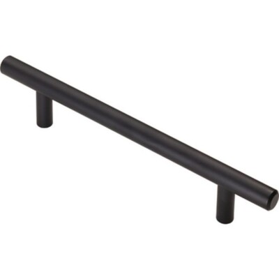 Carlisle Messing FTD445B - schwarzer Stahl T-Bar Griff (128 mm mittig)