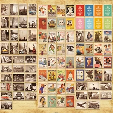 32pcs Postcards Advertising Album Poster War II History Films Cartoon Post Cards
