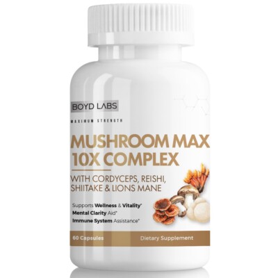 Boyd Labs Mushroom Max 10X Complex Supplement - 60 Capsules