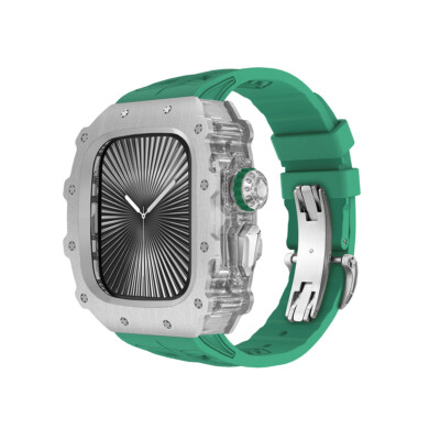 Titanium Case Silicone Band Full Protective Cover for Apple Watch 10 46mm Kit